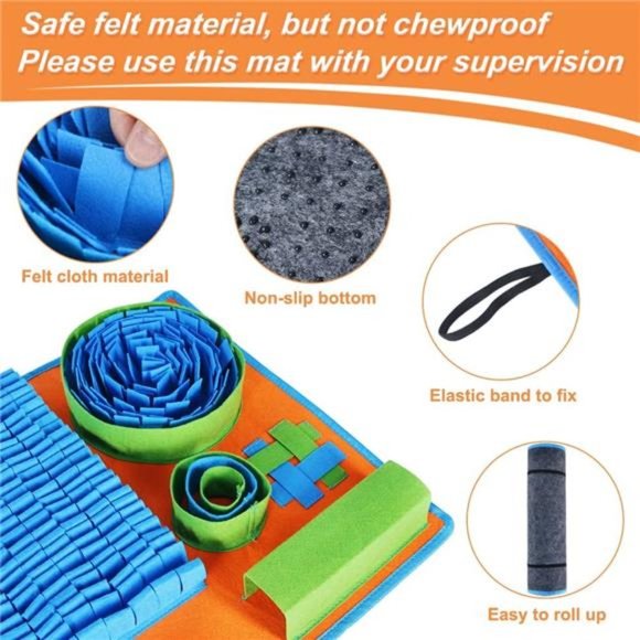 Snuffle Mat for Dogs, Interactive Feeding Game Sniff Mat - Picture 3 of 6